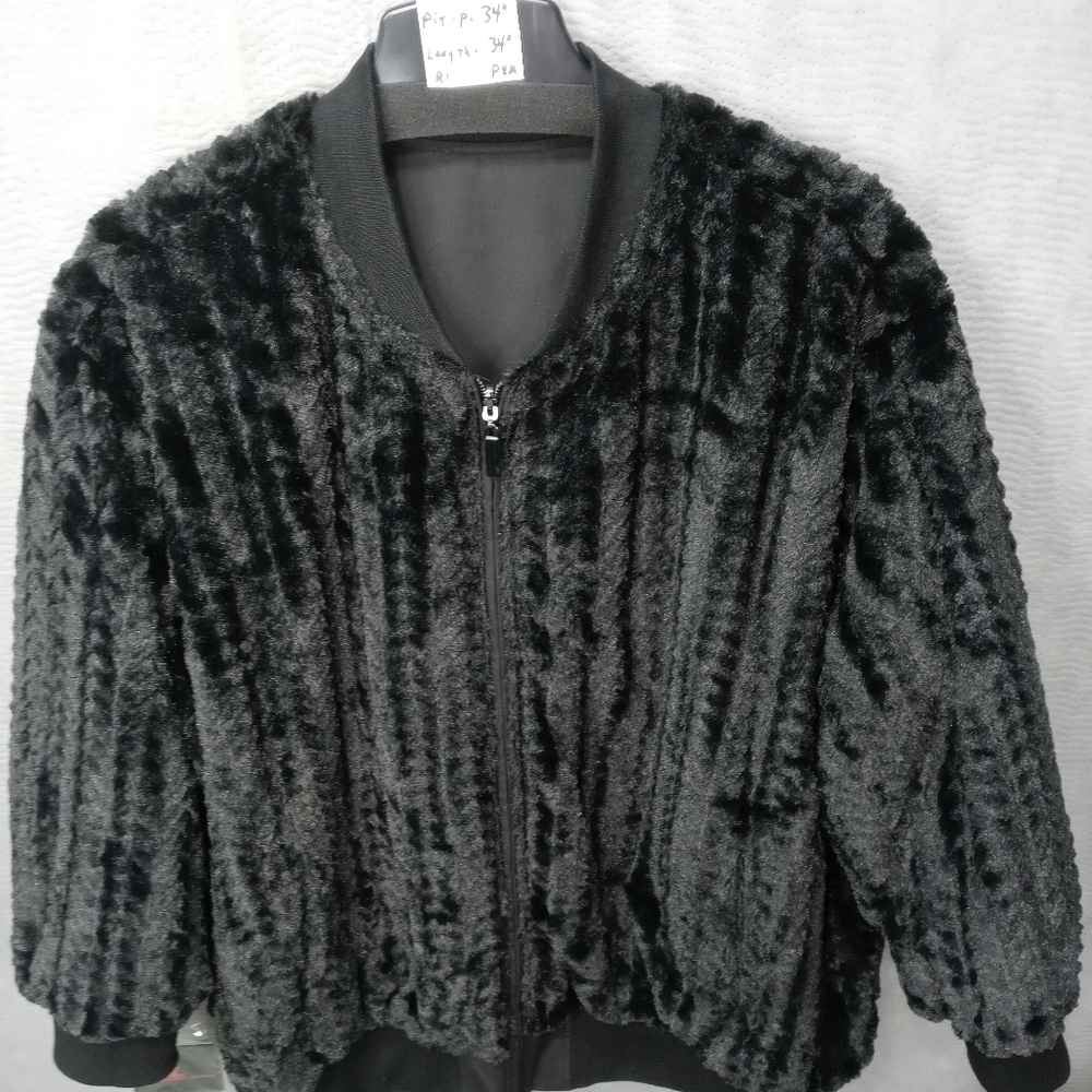 Adrienne Landau Faux Fur Reversible Coat Plus Sz 3